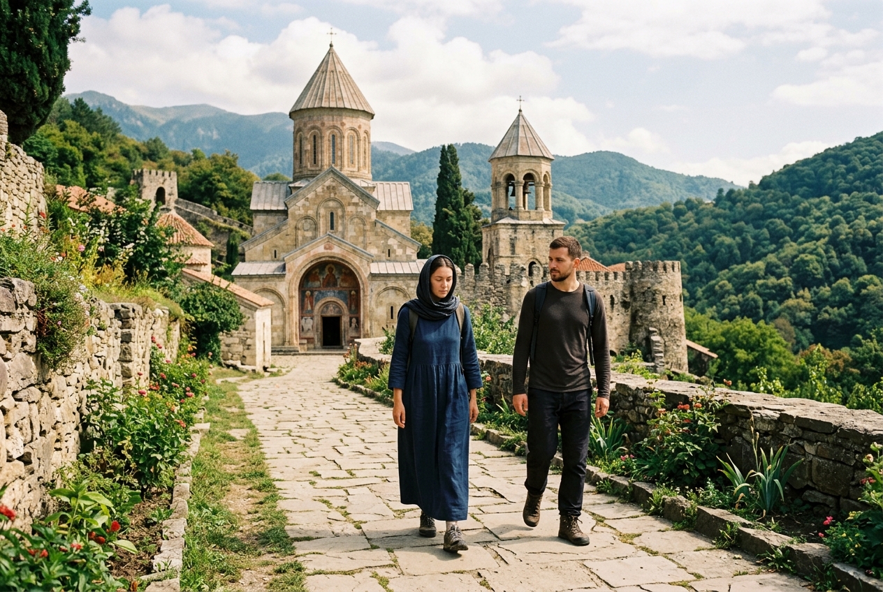 Featured image for What to wear when visiting Georgian Orthodox monasteries