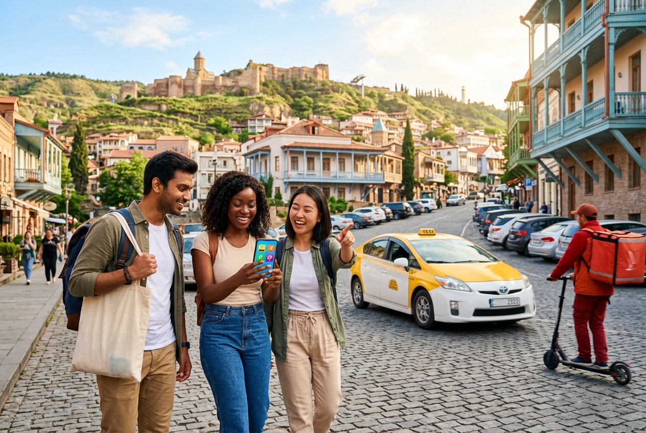 Featured image for Best apps for tourists in Georgia: Taxis, food delivery, and parking