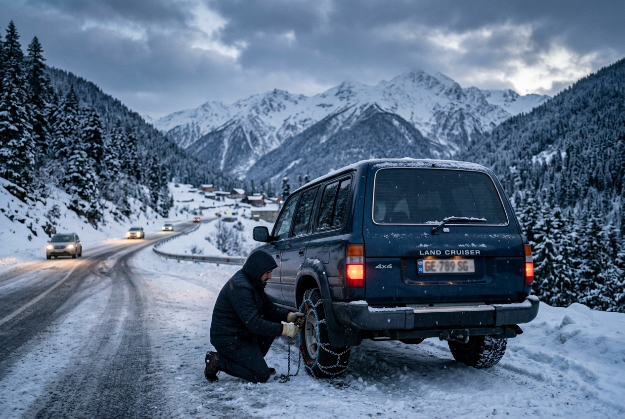 Featured image for Winter driving in Georgia: Snow chains and safety rules