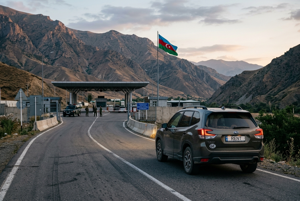 Featured image for Can I cross the border to Azerbaijan with a rental car from Georgia?