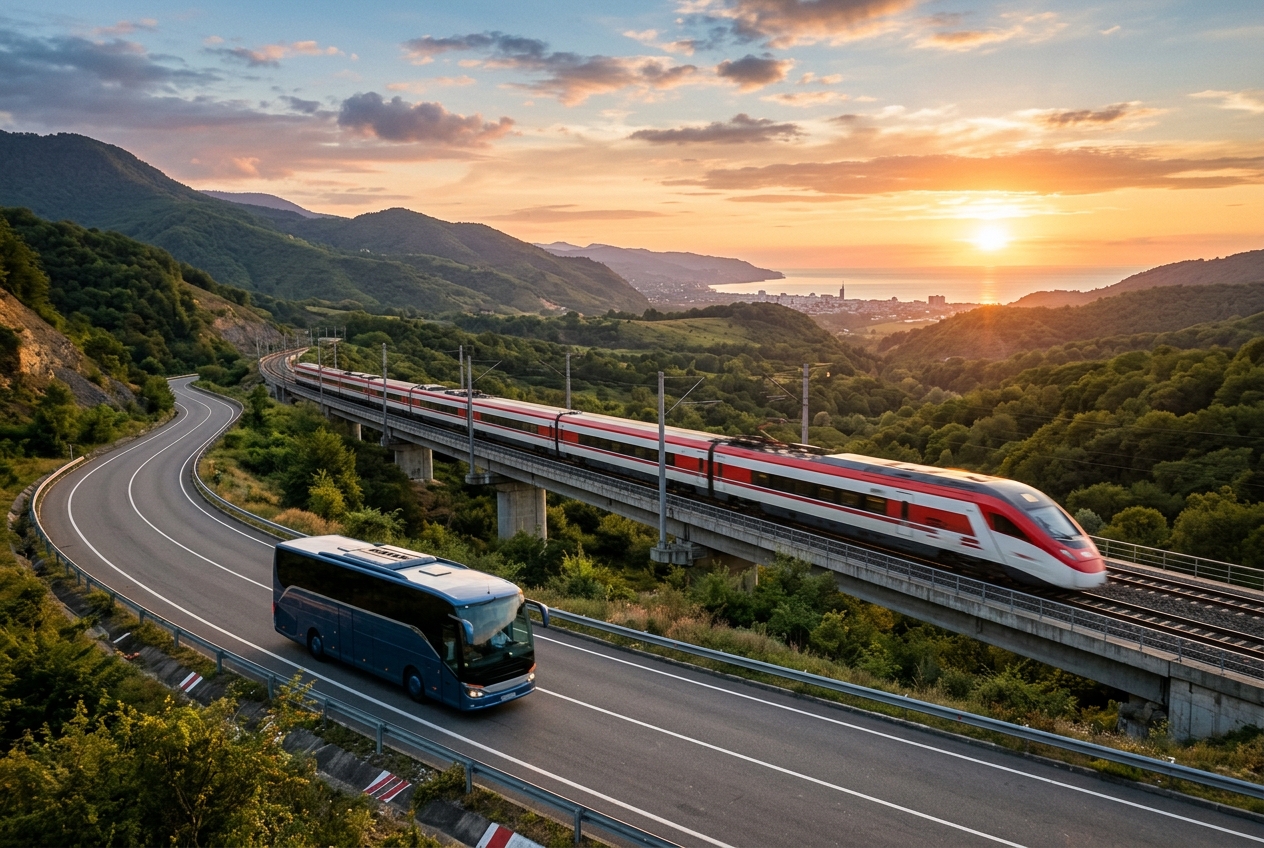 Featured image for Train vs Bus: Best way to travel from Tbilisi to Batumi